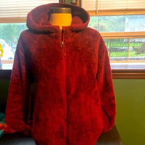 Full zip hooded Eddie Bauer fuzzy quest fleece